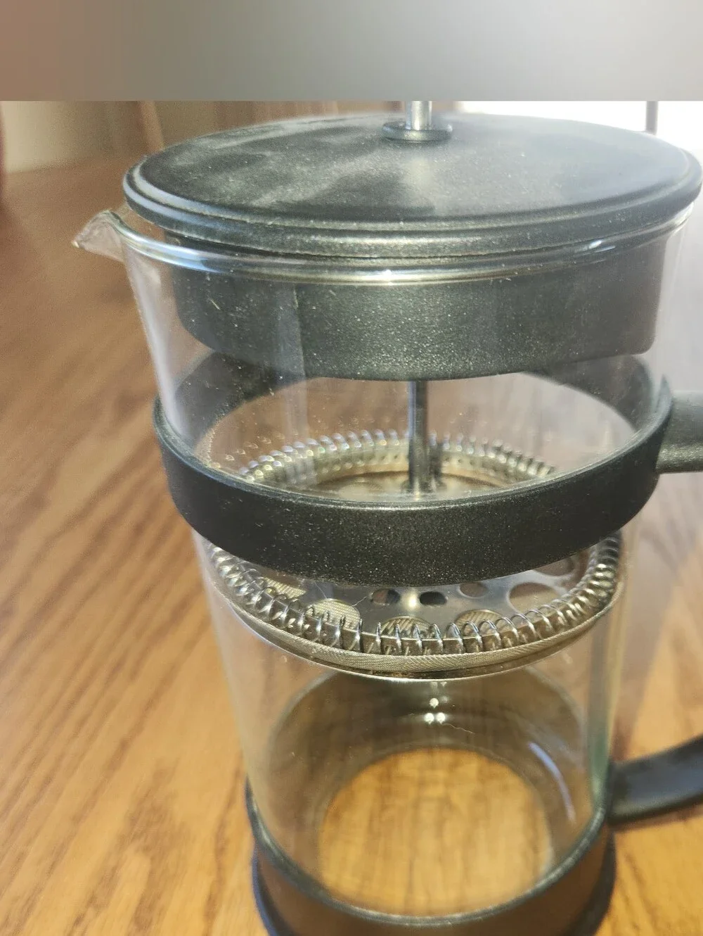 Black French Press Coffee Maker - Glass Plunger Carafe